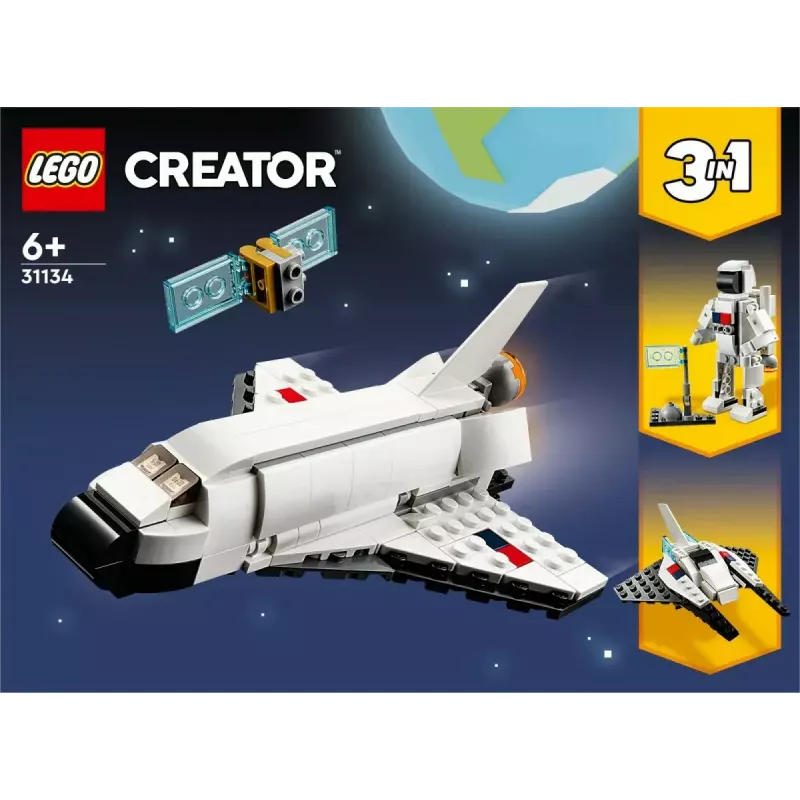 LEGO Creator 3-in-1 Space Shuttle būvēšanas komplekts 31134 — 144 gabali, 6+ gadiem