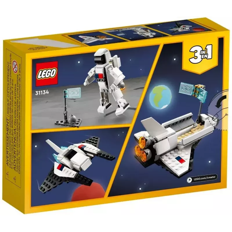 LEGO Creator 3-in-1 Space Shuttle būvēšanas komplekts 31134 — 144 gabali, 6+ gadiem