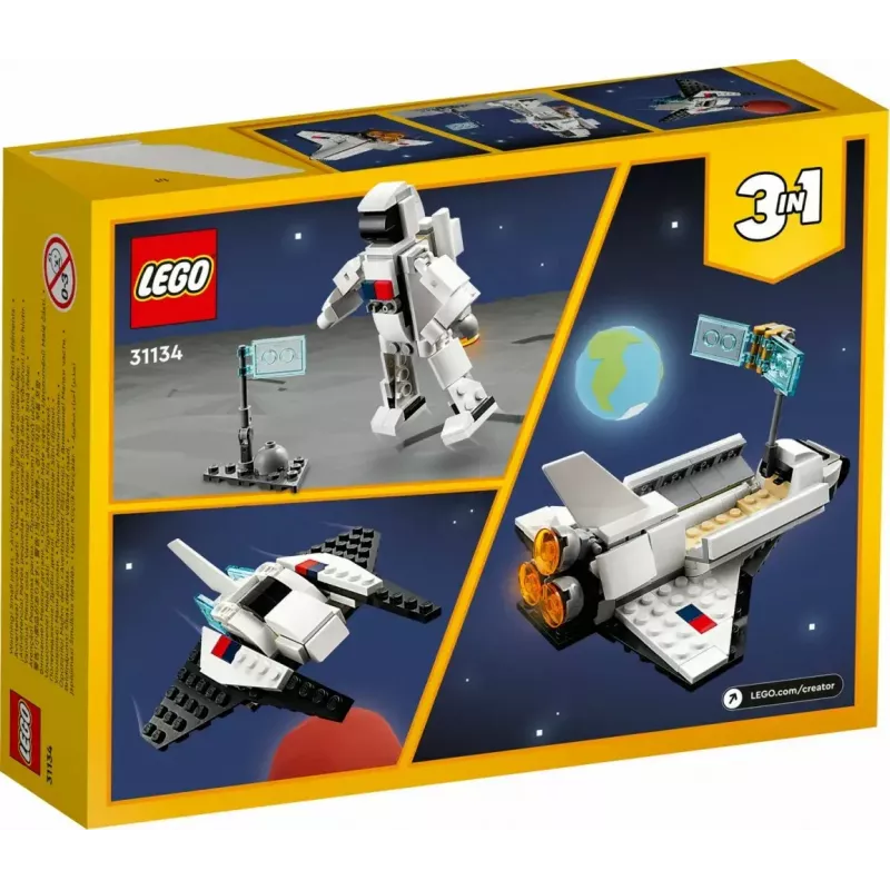 LEGO Creator 3-in-1 Space Shuttle būvēšanas komplekts 31134 — 144 gabali, 6+ gadiem