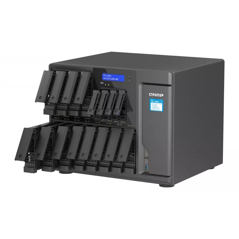 QNAP TS-1655 NAS Tornis Intel Atom C5125 8 GB DDR4 0 TB QNAP Turbo System Melns