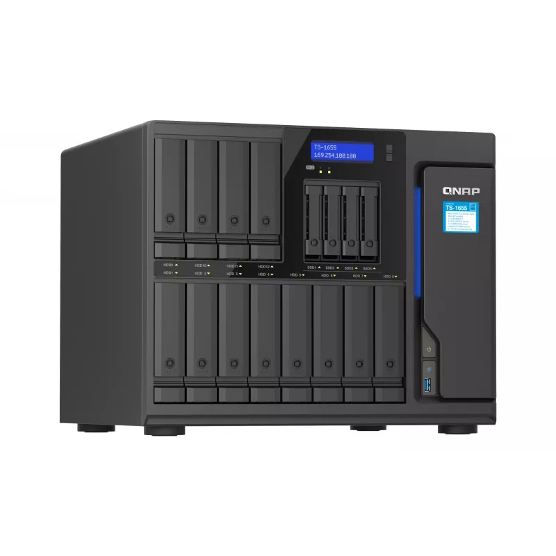 QNAP TS-1655 NAS Tornis Intel Atom C5125 8 GB DDR4 0 TB QNAP Turbo System Melns