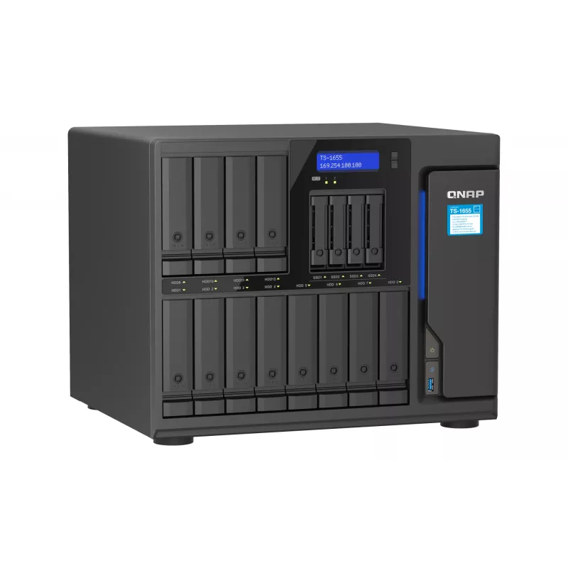 QNAP TS-1655 NAS Tornis Intel Atom C5125 8 GB DDR4 0 TB QNAP Turbo System Melns