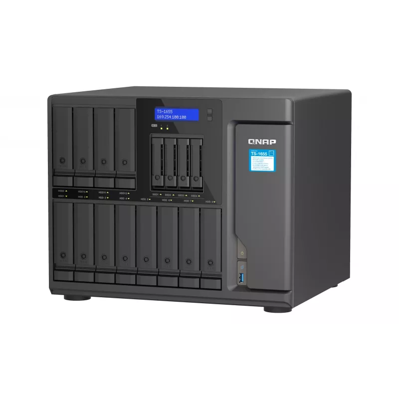 QNAP TS-1655 NAS Tornis Intel Atom C5125 8 GB DDR4 0 TB QNAP Turbo System Melns