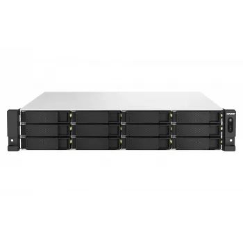 QNAP TS-h1887XU-RP NAS Rack (2U) Intel Xeon E E-2334 16 GB DDR4 0 TB QuTS hero Melns, Balts
