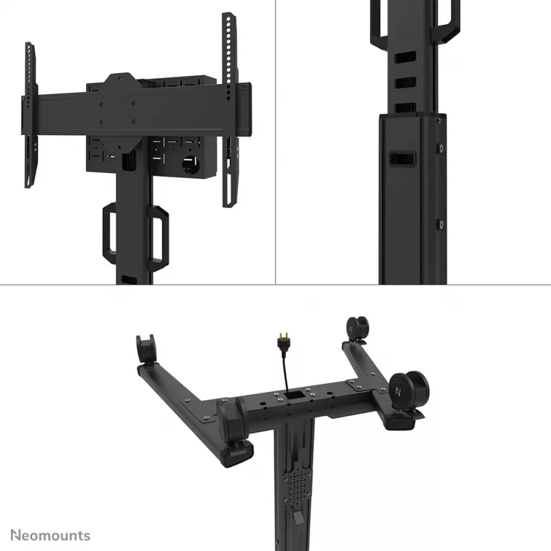 Neomounts FL50S-825BL1 TV ratiņi 37-75 collas - TÜV, Melns, Fiksēts grīdas statīvs, Tērauds, 70 kg, 94 cm (37 collas), 190.5 cm (75 collas)