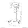 Neomounts FL50S-825BL1 TV ratiņi 37-75 collas - TÜV, Melns, Fiksēts grīdas statīvs, Tērauds, 70 kg, 94 cm (37 collas), 190.5 cm (75 collas)