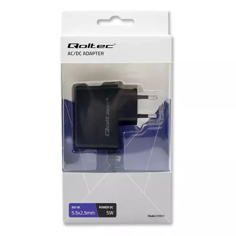 Qoltec 51021 strāvas adapteris melns iekštelpām 220-240V 1.4m kabelis
