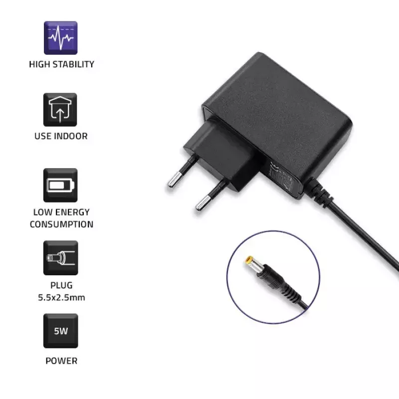 Qoltec 51021 strāvas adapteris melns iekštelpām 220-240V 1.4m kabelis