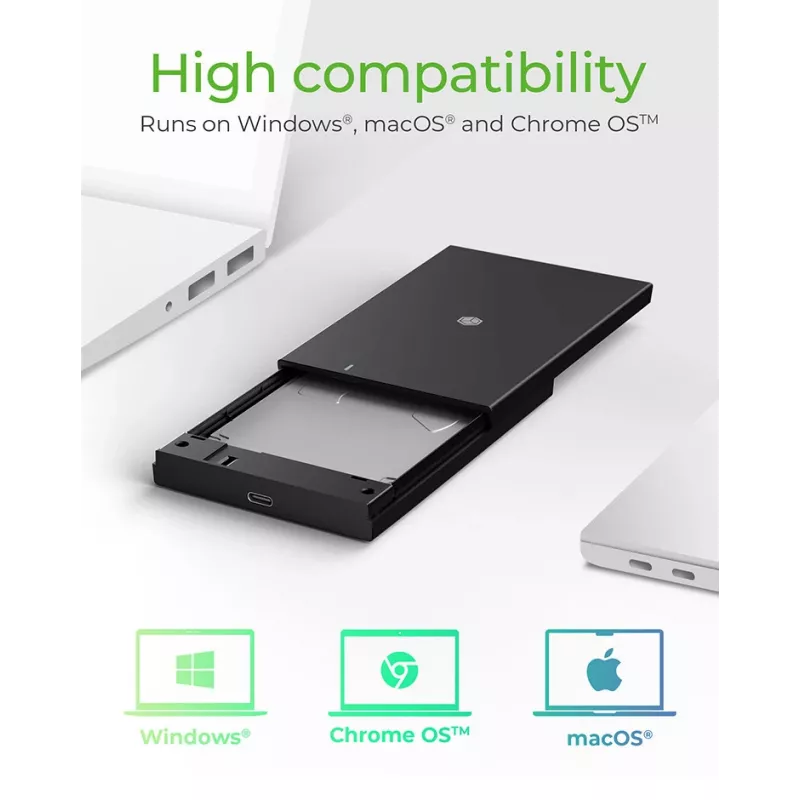 ICY BOX IB-200T-C3 SSD ārējais korpuss Melns 2.5 collas