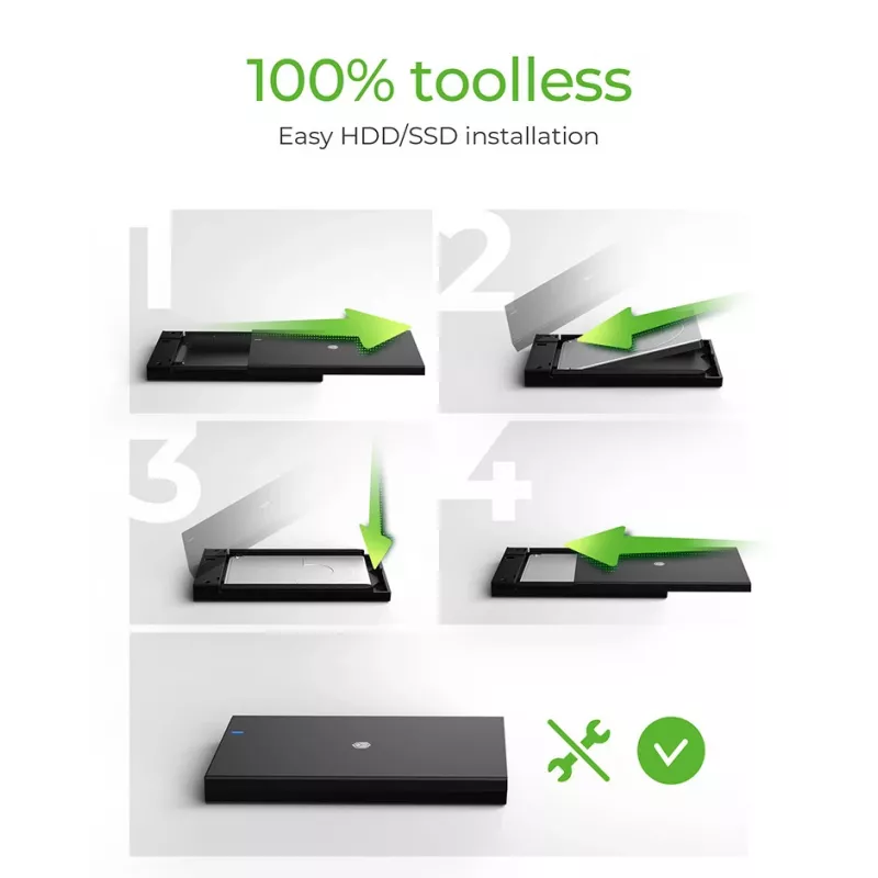 ICY BOX IB-200T-C3 SSD ārējais korpuss Melns 2.5 collas