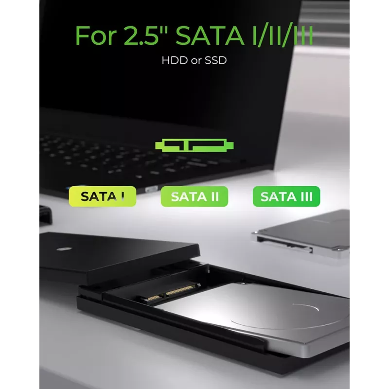ICY BOX IB-200T-C3 SSD ārējais korpuss Melns 2.5 collas