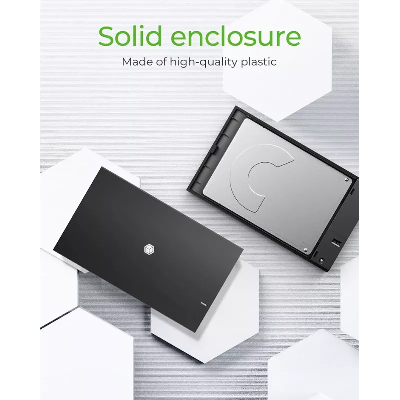 ICY BOX IB-200T-C3 SSD ārējais korpuss Melns 2.5 collas