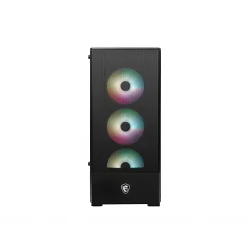 PC korpuss MSI MAG FORGE 112R Midi Tower Melns ar rūdītu stiklu, 3x120mm priekšējie ventilatori, ATX/Micro-ATX/Mini-ITX atbalsts