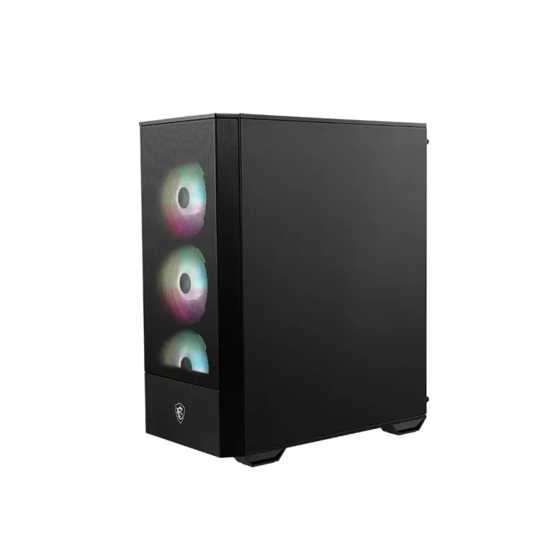 PC korpuss MSI MAG FORGE 112R Midi Tower Melns ar rūdītu stiklu, 3x120mm priekšējie ventilatori, ATX/Micro-ATX/Mini-ITX atbalsts