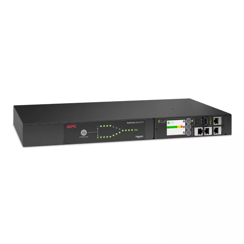 APC Automātiskā pārslēgšanas slēdzis AP4423A - (8x) C13 + (1x) C19, 3680W, Rack montējams, 1U