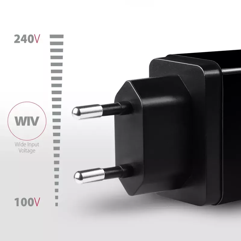 Axagon ACU-QS24 sienas lādētājs, 2x USB ports QC3.0/AFC/FCP + 5V-1.2A, 24W