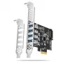 Axagon PCEU-43RS PCIe karte - 4x USB 5 Gbps porti, dubultā barošana, Renesas PD720201, SP & LP