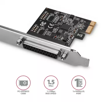 Axagon PCEA-P1N PCIe - 1x paralēlā porta adapteris ar SP un LP