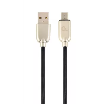GEMBIRD Premium Rubber Micro-USB uzlādes un datu kabelis 2m - Melns