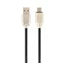 GEMBIRD Premium Rubber Micro-USB uzlādes un datu kabelis 2m - Melns