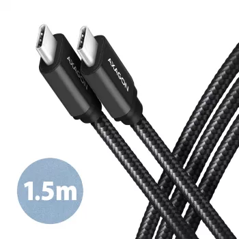USB kabelis Axagon BUCM3-CM15AB 1.5 m USB 3.2 Gen 1 Melns