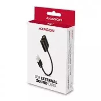 Ārējais USB audio adapteris AXAGON ADA-12 ar 1x 3.5mm ligzdu austiņām un mikrofonam