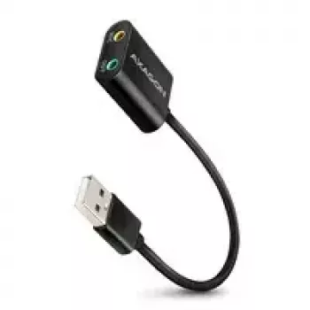 Ārējais USB audio adapteris AXAGON ADA-12 ar 1x 3.5mm ligzdu austiņām un mikrofonam