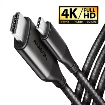 Axagon RVC-HI2MC USB-C -> HDMI 2.0a kabelis 1.8m, 4K/60Hz HDR10