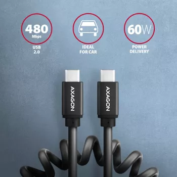 Axagon BUCM-CM10TB TWISTER USB-C <> USB-C kabelis 0.6 m