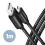 Axagon BUMM-AM10AB HQ kabelis Micro USB <-> USB-A, 1m, USB 2.0, 2,4A, ALU, pinums, melns