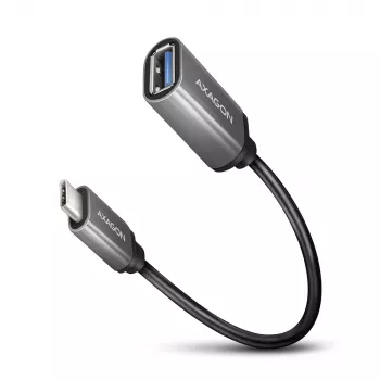 Axagon RUCM-AFAC kabeļa adapteris USB-C (vīrišķais) -> USB-A (sieviešu), 20cm, USB 3.2 Gen 1, 3A, ALU