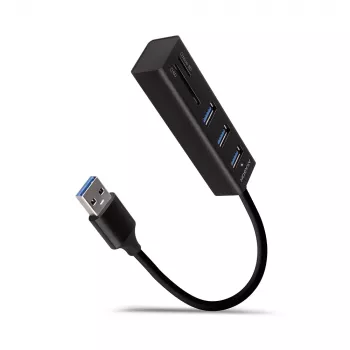 Axagon HMA-CR3A Metāla USB 3.2 Gen 1 daudzportu centrmezgls ar trim USB portiem un karšu lasītāju