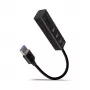 Axagon HMA-CR3A Metāla USB 3.2 Gen 1 daudzportu centrmezgls ar trim USB portiem un karšu lasītāju