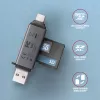 Axagon CRE-DAC USB-C+ USB-A 5 Gbps MINI 2 slotu SD/microSD karšu lasītājs USB 3.0 Type-A/Type-C Pelēks
