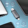 Axagon CRE-DAC USB-C+ USB-A 5 Gbps MINI 2 slotu SD/microSD karšu lasītājs USB 3.0 Type-A/Type-C Pelēks