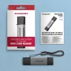 Axagon CRE-DAC USB-C+ USB-A 5 Gbps MINI 2 slotu SD/microSD karšu lasītājs USB 3.0 Type-A/Type-C Pelēks