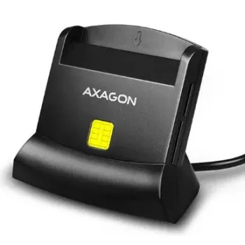 Axagon CRE-SM2 viedkaršu lasītājs USB 2.0 melns 1.3m kabelis