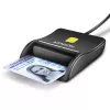Axagon CRE-SM3N USB-A viedkaršu/ID karšu plakanlasītājs, USB 2.0, 1.3 m, Melns, 57 g