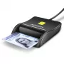 Axagon CRE-SM3N USB-A viedkaršu/ID karšu plakanlasītājs, USB 2.0, 1.3 m, Melns, 57 g