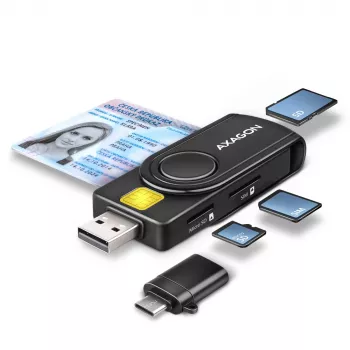 Axagon CRE-SMP2A USB Smart karšu un SD/microSD/SIM lasītājs