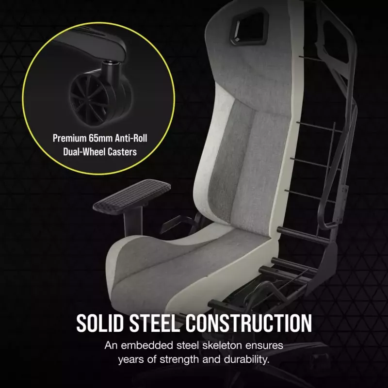 Spēļu krēsls Corsair CF-9010058-WW, sieta sēdeklis, pelēks, līdz 120 kg