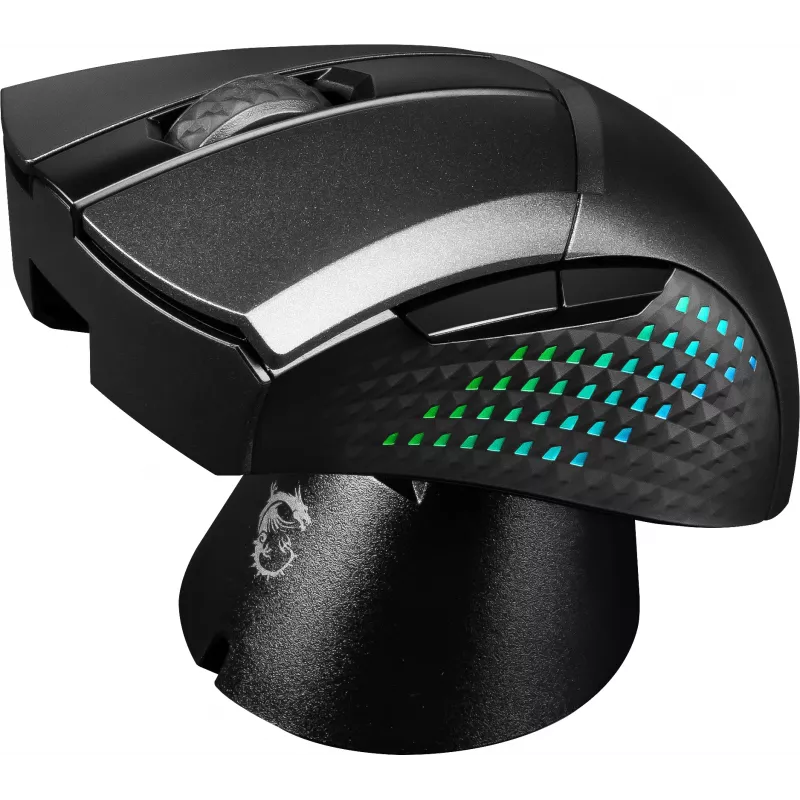 MSI CLUTCH GM51 LIGHTWEIGHT WIRELESS pele Gaming Labā roka RF Bezvadu + Bluetooth + USB Type-C Optiskā 26000 DPI