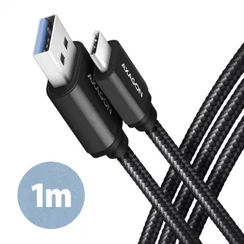 USB kabelis Axagon BUCM3-AM10AB USB 3.2 Gen 1 1 m USB C USB A Melns