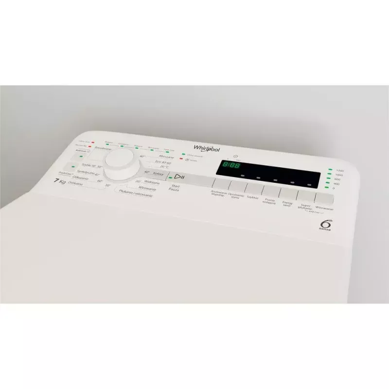 Whirlpool NTDLR 7220SS PL/N veļas mazgājamā mašīna, augšējā ielāde, 7 kg, 1200 apgr./min, balta
