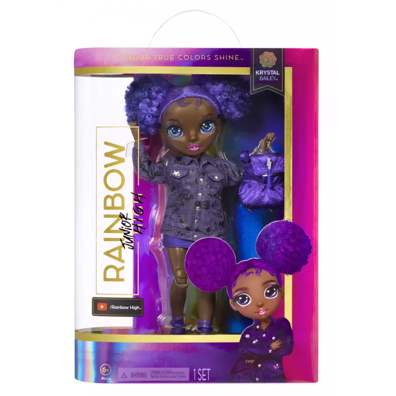 Rainbow High Junior High Leļļu Sērija 2 - Krystal, modes lelle, 23 cm, daudzkrāsaina