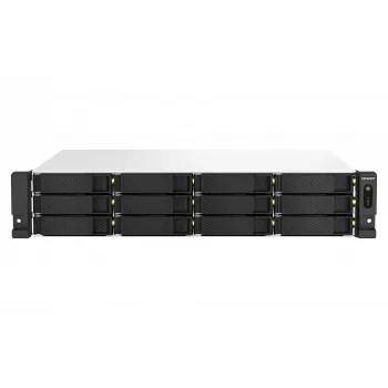 QNAP TS-1264U-RP NAS Rack (2U) Intel® Celeron® 8 GB DDR4 0 TB QNAP QTS Aluminium, Melns