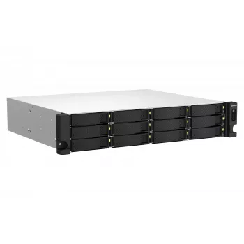QNAP TS-1264U-RP NAS Rack (2U) Intel® Celeron® 8 GB DDR4 0 TB QNAP QTS Aluminium, Melns