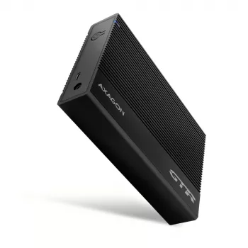 Axagon EE35-GTR USB-C 5Gbps - SATA 6G, 3.5 inch RIBBED box BLACK - USB Type C HDD korpuss 3.5 collu