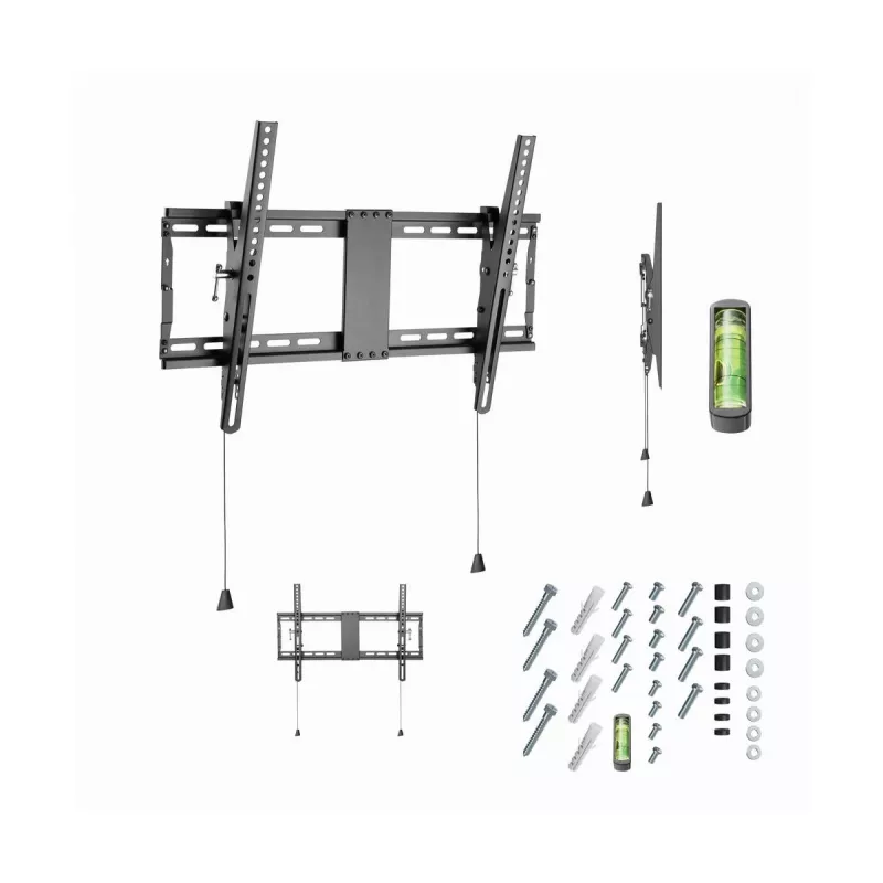 TV sienas stiprinājums GEMBIRD WM-80T-01 37–80 collu ekrāniem, tērauds, slīpums -12°/+3°, VESA 200x200–600x400, 70 kg