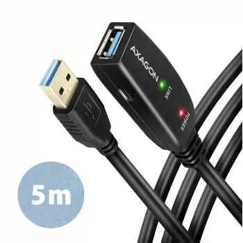 Axagon ADR-305 USB 3.2 Gen 1 A-M -> A-F aktīvs pagarinātājs/repeater kabelis 5m